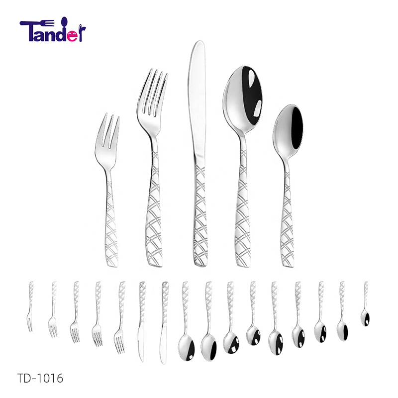 Linja kuvio halpa 16pcs ravintola käytti hotellin ruokailuvälineitä