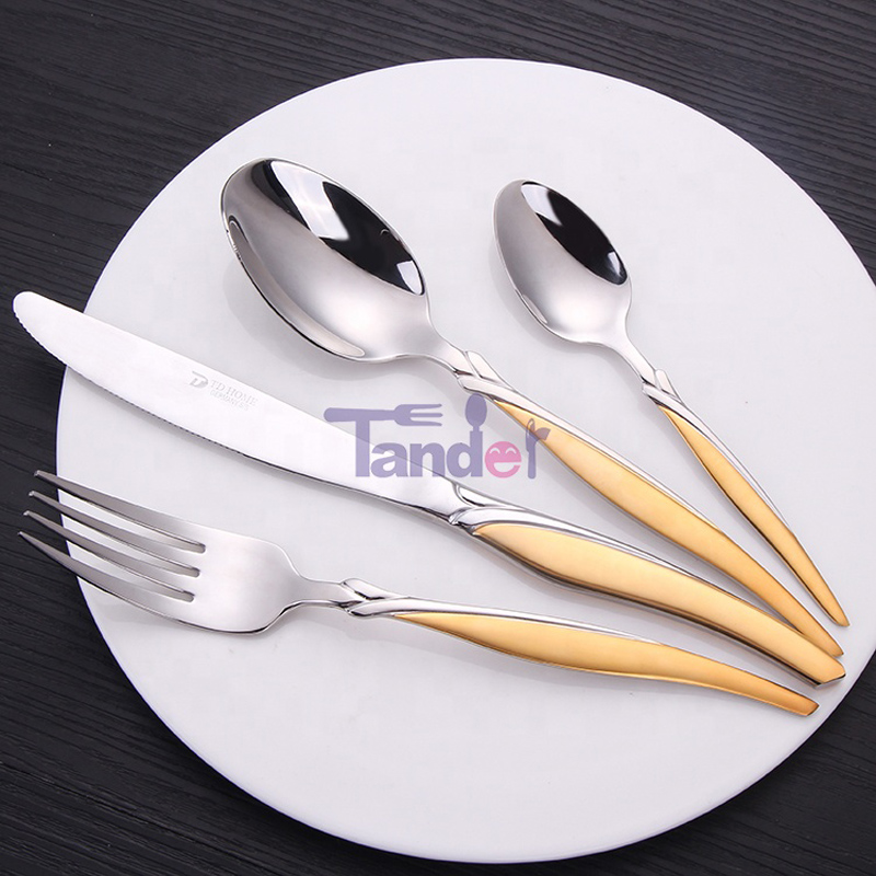 72/84/86 Gottinghen Stainless Steel Flatware Gold 86 Pcs Cuttery Set, puinen kotelo