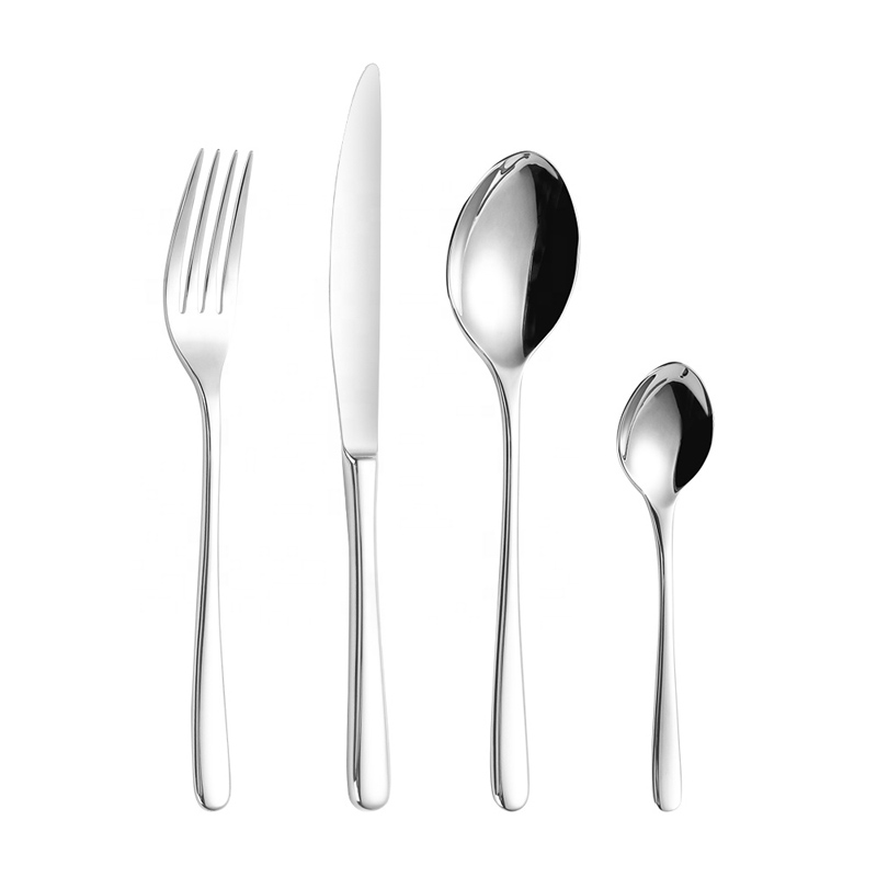 Moderni Silver Stainless Steel High Quality Silverware Reuble Cuttery Wedding Flatware Set