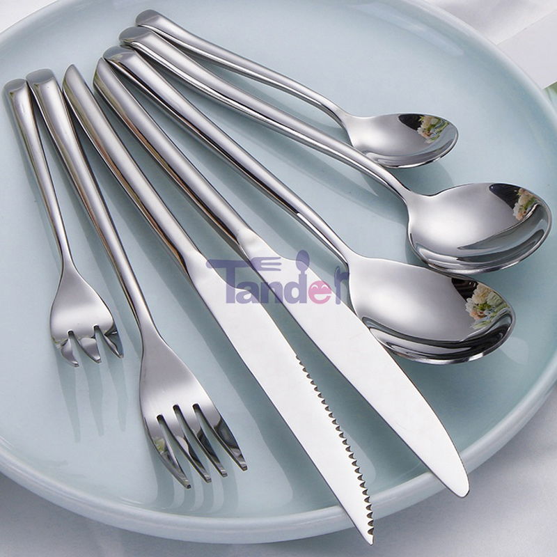 hopeiset veitset, haarukat, ruostumaton teräs hopeiset ruokailuvälineet häitä varten