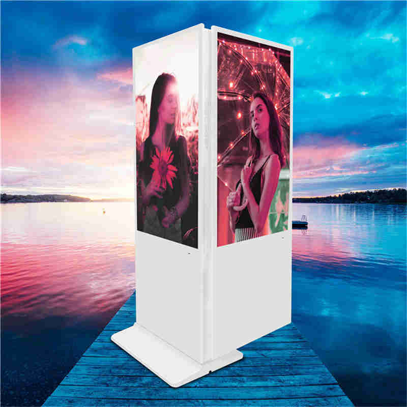 43 tuuman lattia Upstanding Double Sided Digital Signage kiosk Advertising Player Billboard for shoppailu-, ketjukauppa- ja pankkiaula