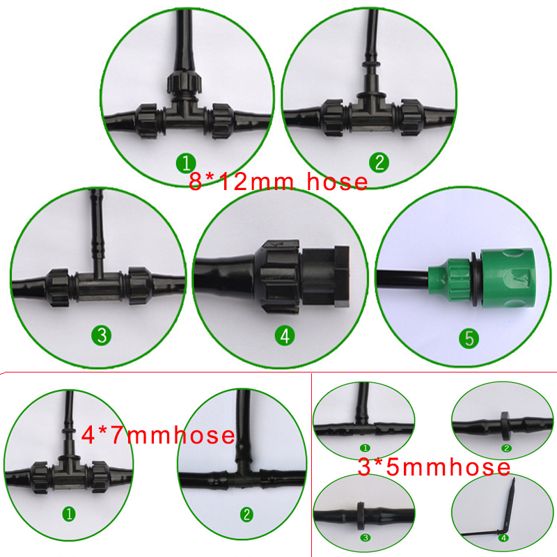aurinkokunnan kastelujärjestelmä 4*7mm- laajennus PVC- letku Mikro Spinkler Tubing Assembles