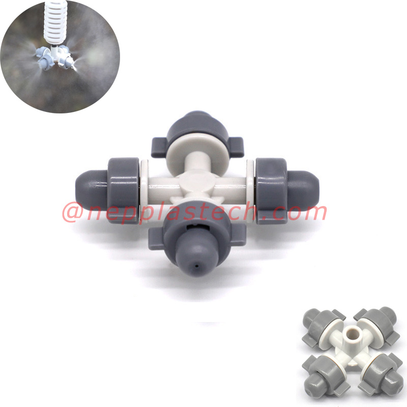 Ristisumutusruiskun kasvihuoneen jäähdytys- ja kosteussumuttimet vesisäästöinen kastelu Mikrosumu sprinkleri