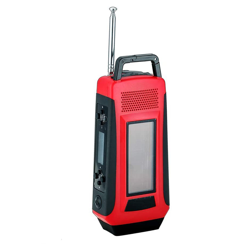 Sääradiohätähätä käsikäyttöinen moottori AM / FM NOAA kannettava aurinkoradioradio LED-taskulampulla, 1150mAh Power Bank iOS- / Android-puhelimen akkulaturiin