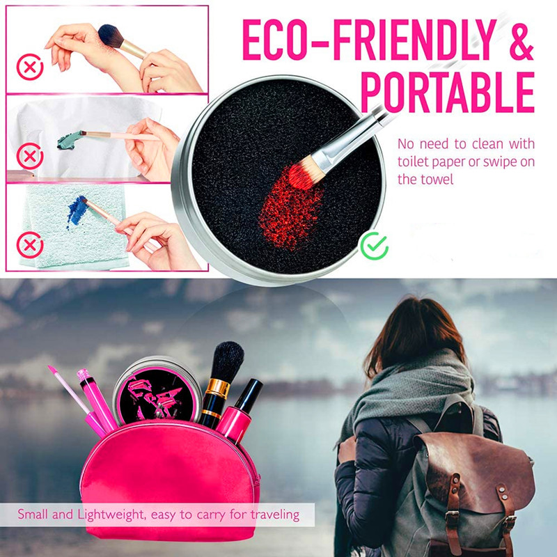 Make Cleaner Kit, värin poisto Pesusieni, Silicone Glove ja Makee Sponge Blender, Täydellinen kumppani Matkaasi - Pack of 3