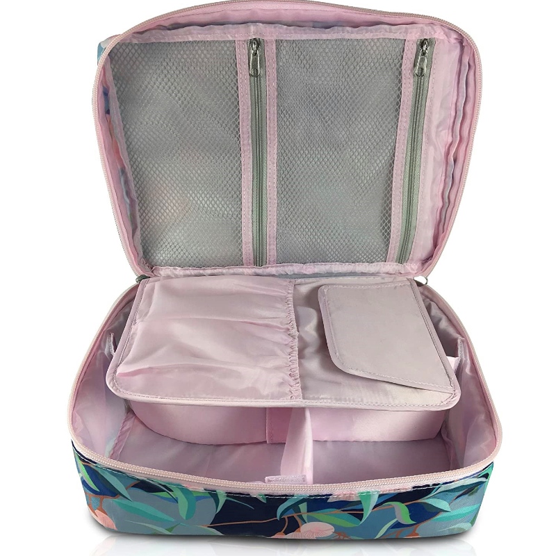 Portable Cosmetic Shavin& 35;103; Toiletry Beauty Make Up Bag Pouch Organizer varastossa, jossa on irrotettava osinko ja peili matkaa varten,liike,loma- ja kylpyhuone (sininen)