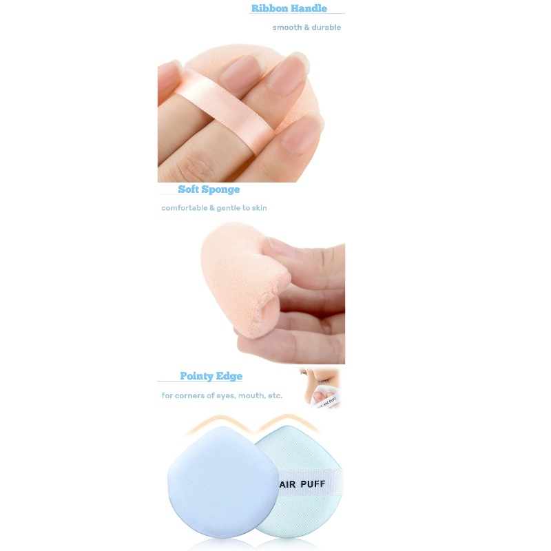 Velour Puff Make Powder Puff Puff Sponge with Air Cushion Puff Set Fluffy Powder Puff Round Sponge Cosmetic Water Drop Powder Puff Latex Free Foundation Sponge Face Puff for Dry &Use