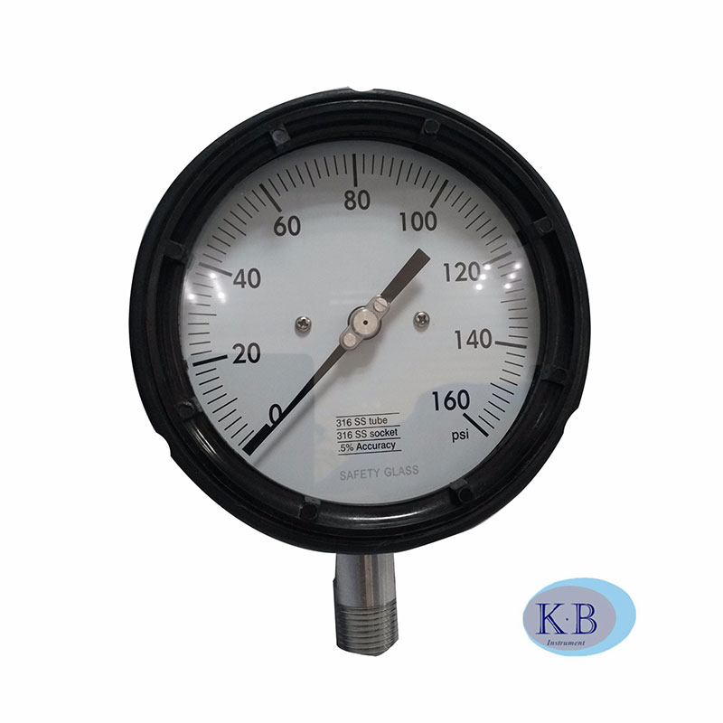 Solid Front Industrial Safety Black Solid Force Process Gauge Explosionkestävä painemittari