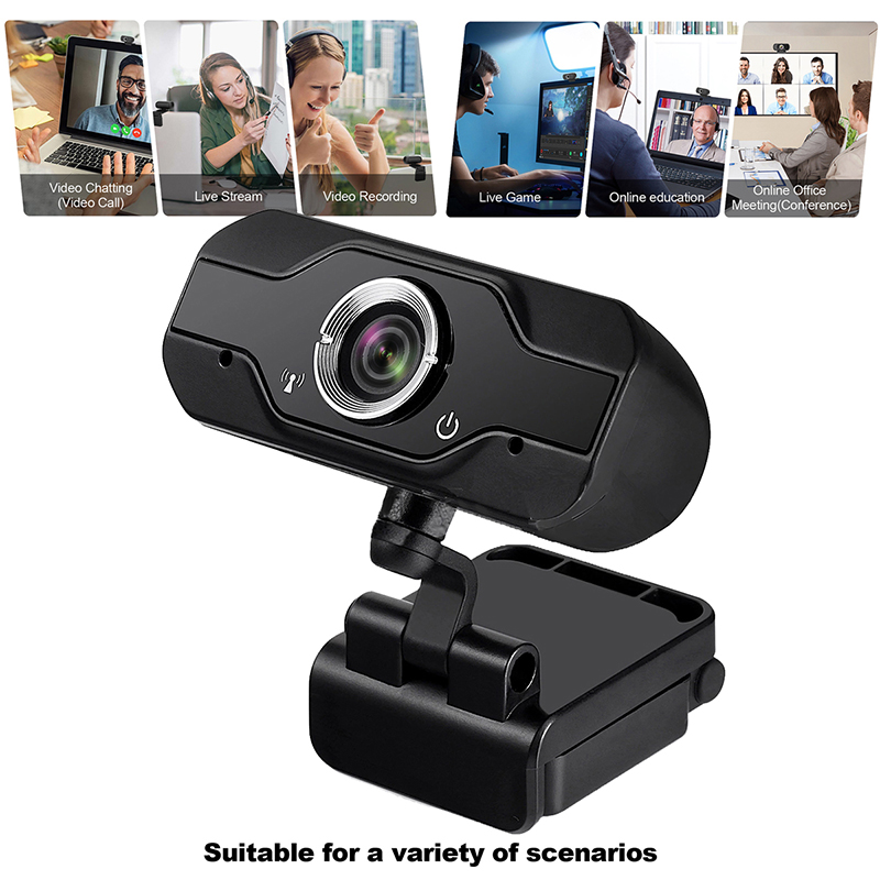 HD 1080P Webcam PC laptop Web Camera,110° Wide-Angle with USB 2.0 Video Recorder Live Video Broadcast Camera Build-in Michroone