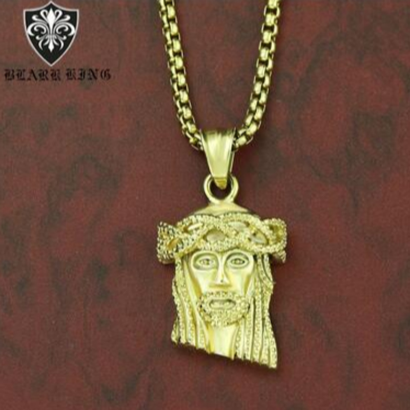 Retro korut Euroopan ja Amerikan retro persoonallisuus Jeesus muotokuva ruostumaton teräs 18K Gold Men