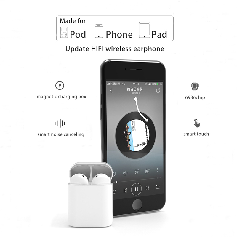 TWS Bluetooth-kuuloke i21 HD-äänenlaatu kosketuskäyttö
