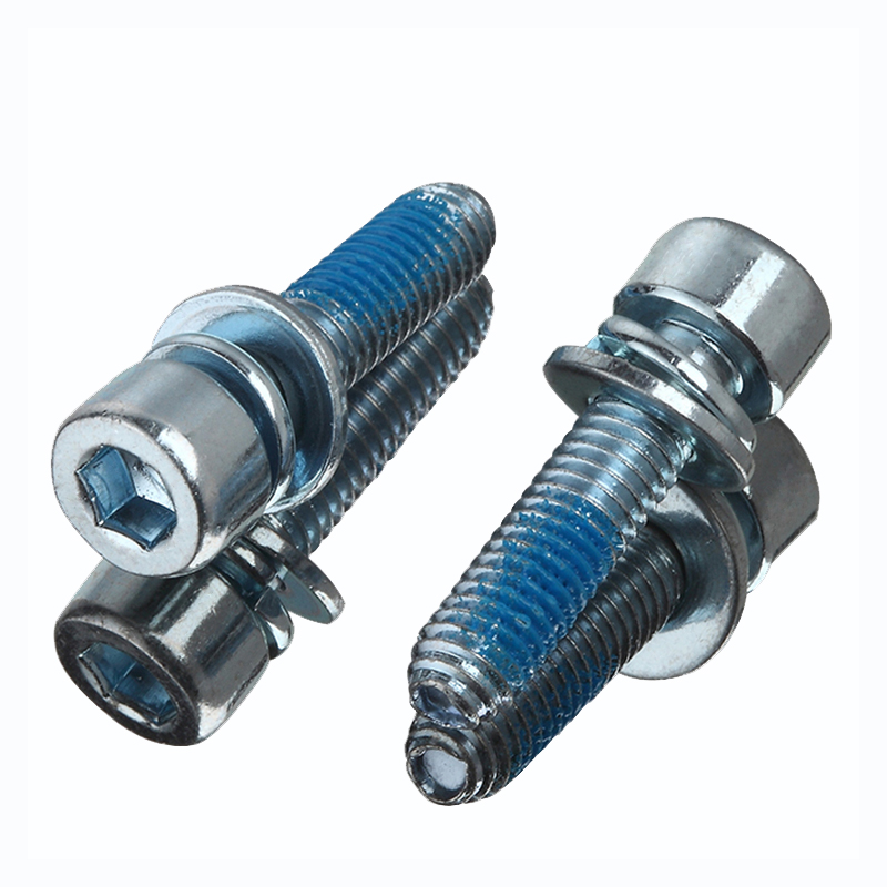 Kiinalainen tavarantoimittaja DIN912 Sininen Zinc Hex Socket Cup Head Screws Nylok