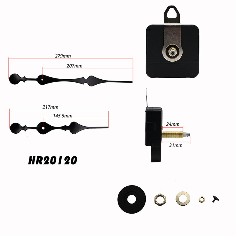 31mm suuri vääntömomentti I akselin seinäkellojen liike ja HR20120 kellokädet