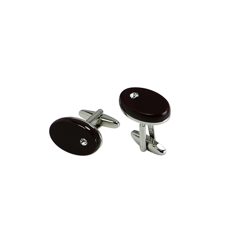 Brown Cat s Eye Oval Men s Cuff Links