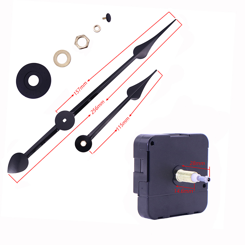 HR1688 23 mm: n kvartsimusta kello ja suuret kellokädet