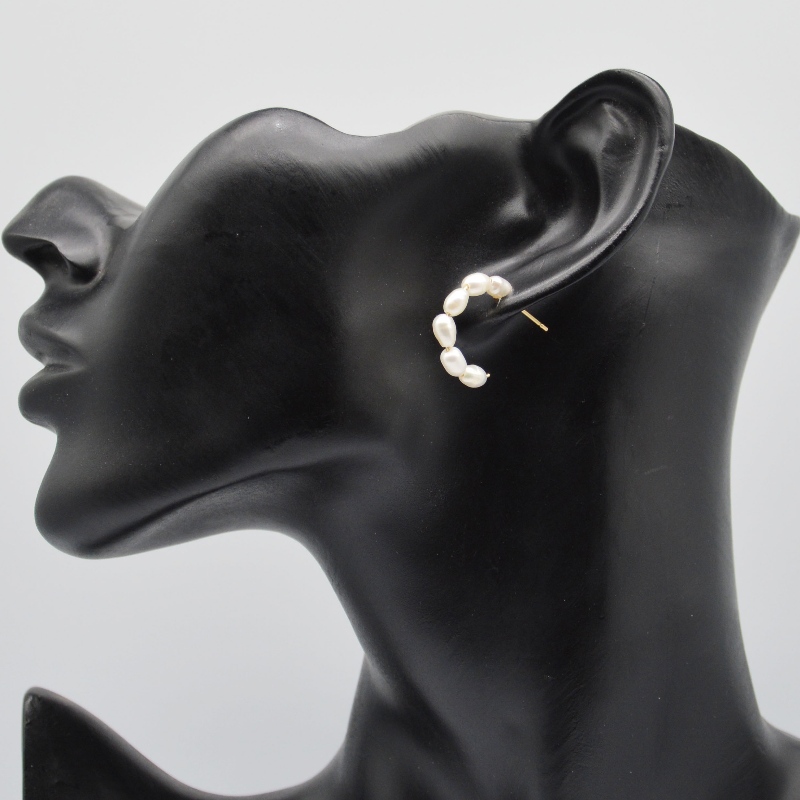 Ruostumaton Steel Pearl -korvakorut, muotikorut, muotikorut, Pearl Jewellery rfbear0066