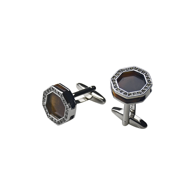 Tiger s Eye &Crystal Personalised Shirts Cuff Links