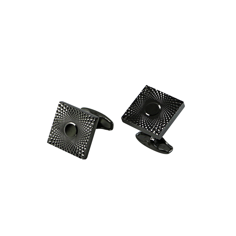 Gunmetal Plated Square Cuff Links.