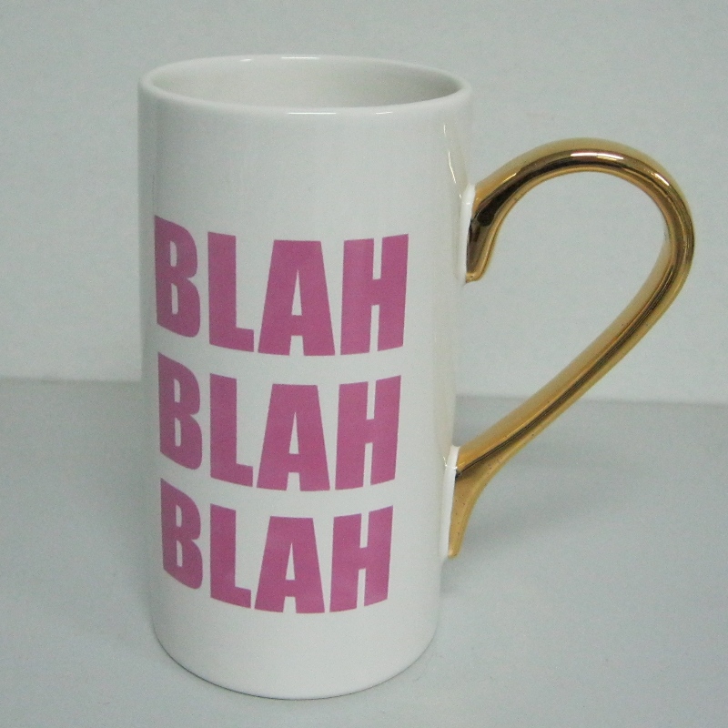 Logo Custom Gold Metallic Gold Decal Promotional Ceramic Mug Coffee Mug