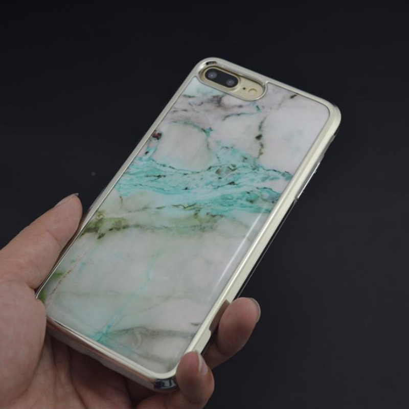 PC-elektropinnoitettu kaksi-in-one-iphone Plus Marble, drop-gel case iphone EX tehdas räätälöinti