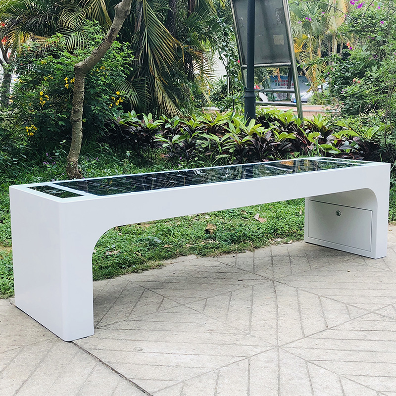 Parhaiden design White Color Solar Power Mobile Charing WiFi Hotpot Smart Garden Bench