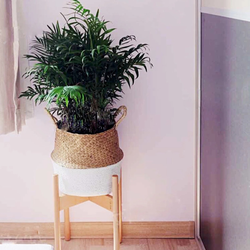 Kodinsisustus kukkaruukun jalusta soikea roikkuu meriheinän säilytyskori