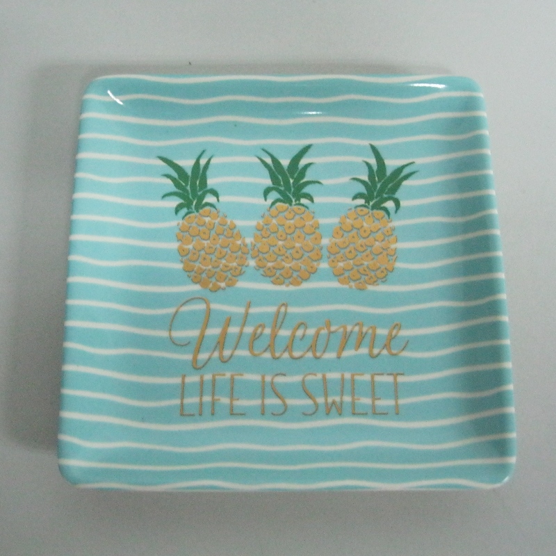 Gold Metallic Decal Ceramic Plate Dinner Plate Decoration Plate 4.5\