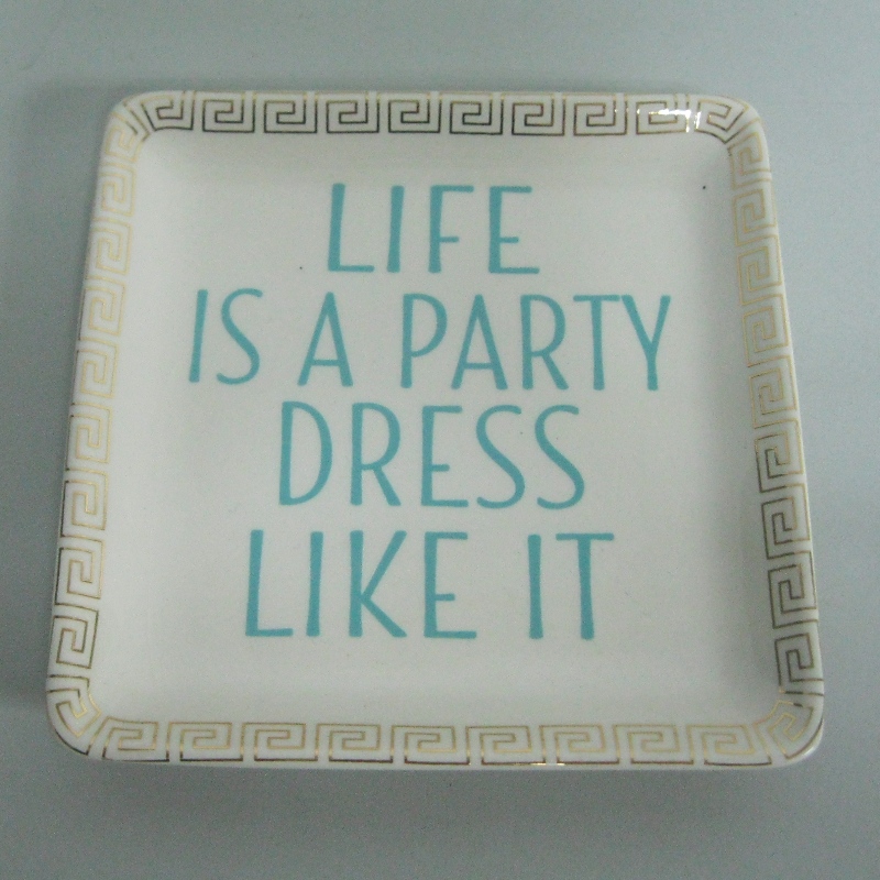 Gold Metallic Decal Ceramic Plate Dinner Plate Decoration Plate 4.5\