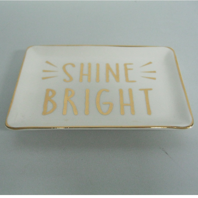 Gold Rimmed Ceramic Food Service Plate Derocotion Plate 4