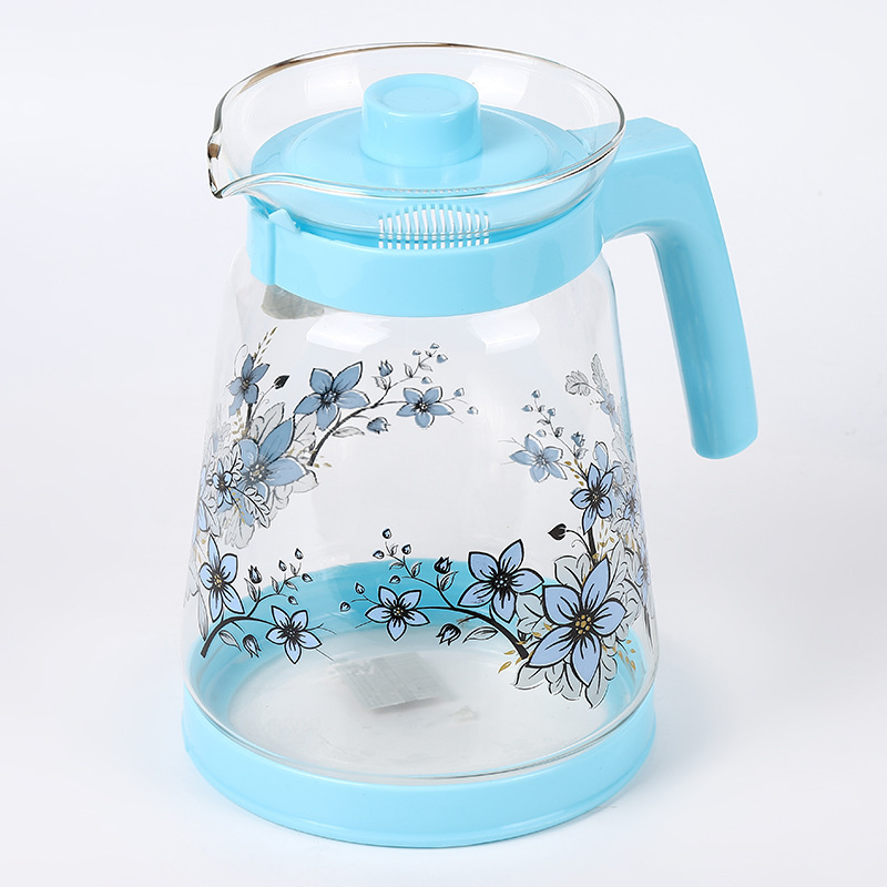 Uusi Teapot Kotitalouksien yksinkertainen Applique Creative Handle Design Cold Water Glass Pot Spot Custom Tukkukauppa