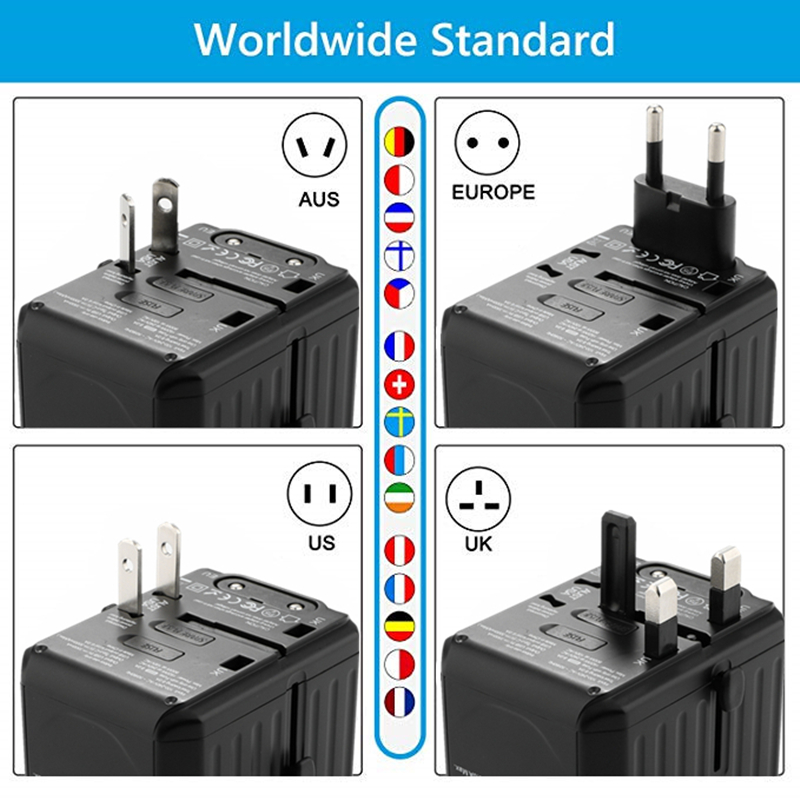 2020 uusi 110-250V US AUS UK EU plug mobile consumples 6USB laturi 6A ulostulo universal matkaadapter with 4USB+2Type-C