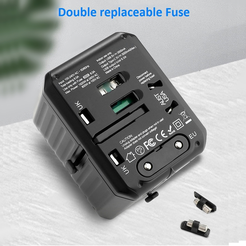 2020 uusi 110-250V US AUS UK EU plug mobile consumples 6USB laturi 6A ulostulo universal matkaadapter with 4USB+2Type-C