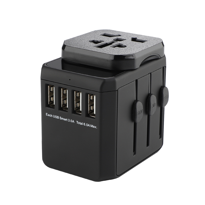 Groupin110V-240V maailmanlaajuiset pistokkeet universal 4 USB port 5V/6A standardinmukainen monikäyttöinen matkaladapteri