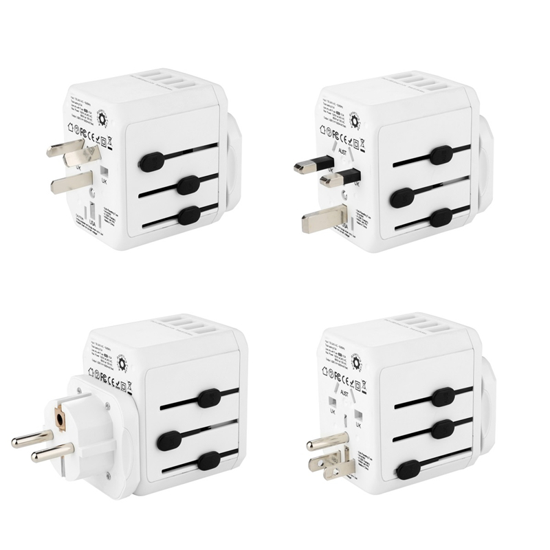 Groupin110V-240V maailmanlaajuiset pistokkeet universal 4 USB port 5V/6A standardinmukainen monikäyttöinen matkaladapteri