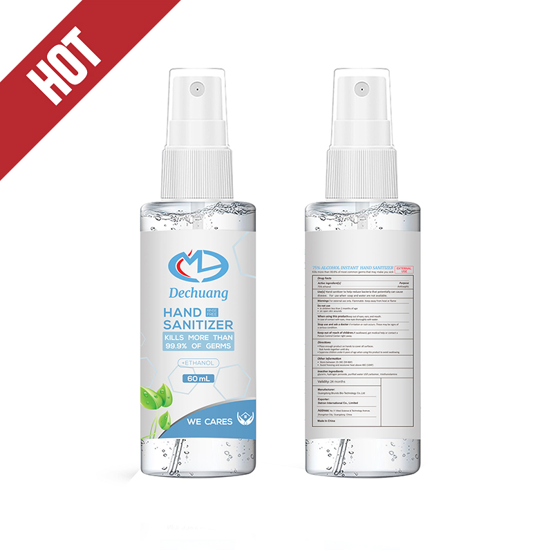 60ml 75% Pesemätön alkoholi käsien desinfiointiaine spray