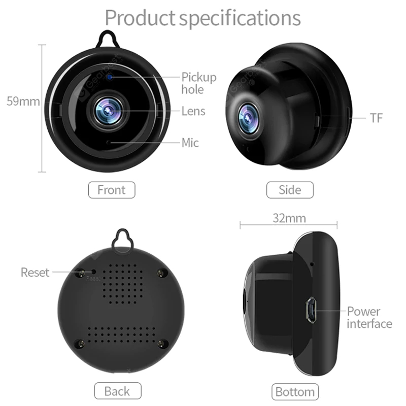 Videovalvontakamera Langaton Night Vision Smart Home Security -kamerat Liiketunnistus - kamera
