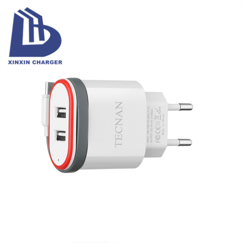 OEM-logo Uusimmat matkapuhelimen lisälaitteet Nopea nopea EU-pistoke 5V: n USB-laturi Android-puhelimen monilatauslaitteille, USB-seinälaturi