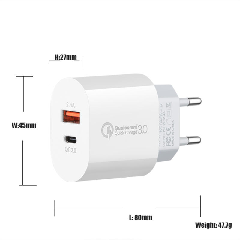 OEM Super Fast Wall Adaptor Type-c Qc 3.0 18w Pd Charger Usb tyypin C Adapter kannettava laturi