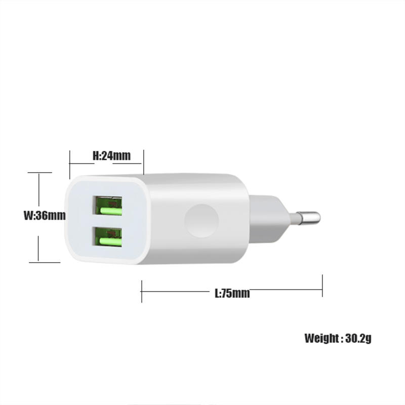 Kaksiporttiset kannettavat EU / USA: n USB-seinälaturi moniporttiset USB-laturit OEM / ODM