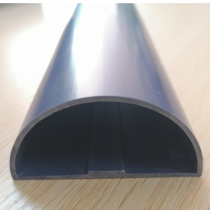 kaareva PVC D:n muotoinen muovikanavan puoliympyrän putkiprofiili