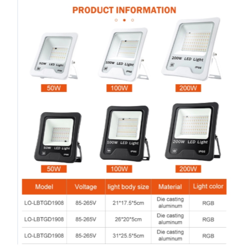 Alumiini ip66 50w 100w 200w led flound light