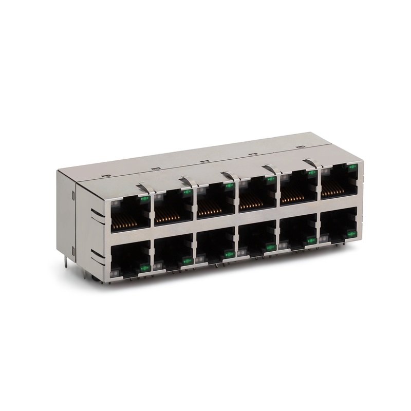 RJ45,2X6 (suodatin), LED, suojakotelo