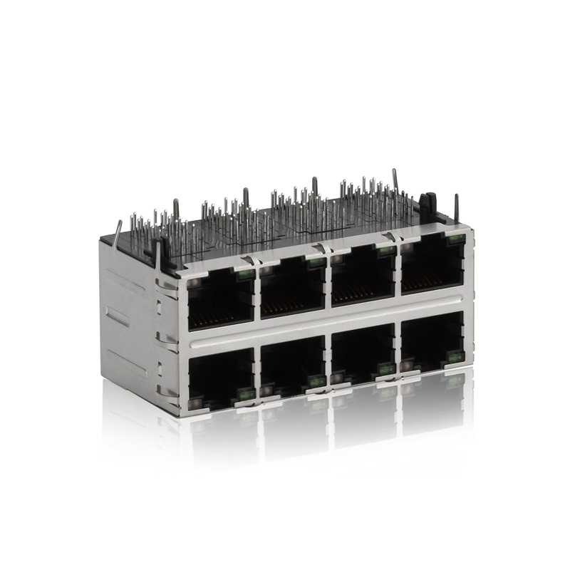 RJ45,2X4(Suodatin),LED,Shield Case