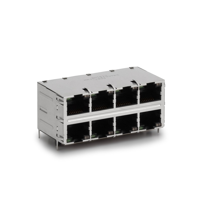 RJ45,2X4(Suodatin),LED,Shield Case