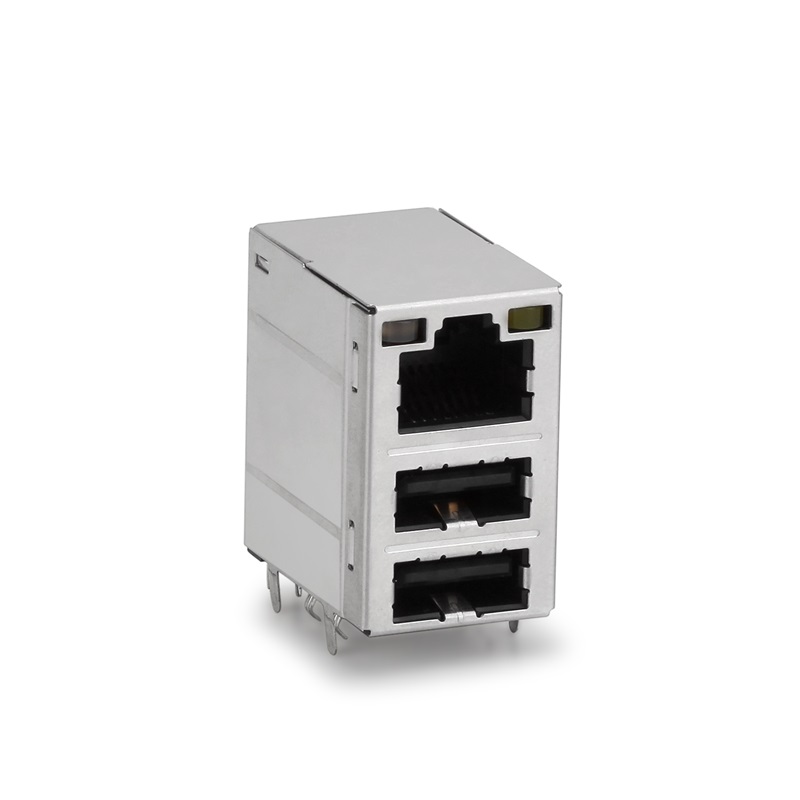 RJ45+USB2.0(Suodatin),LED,Shield Case