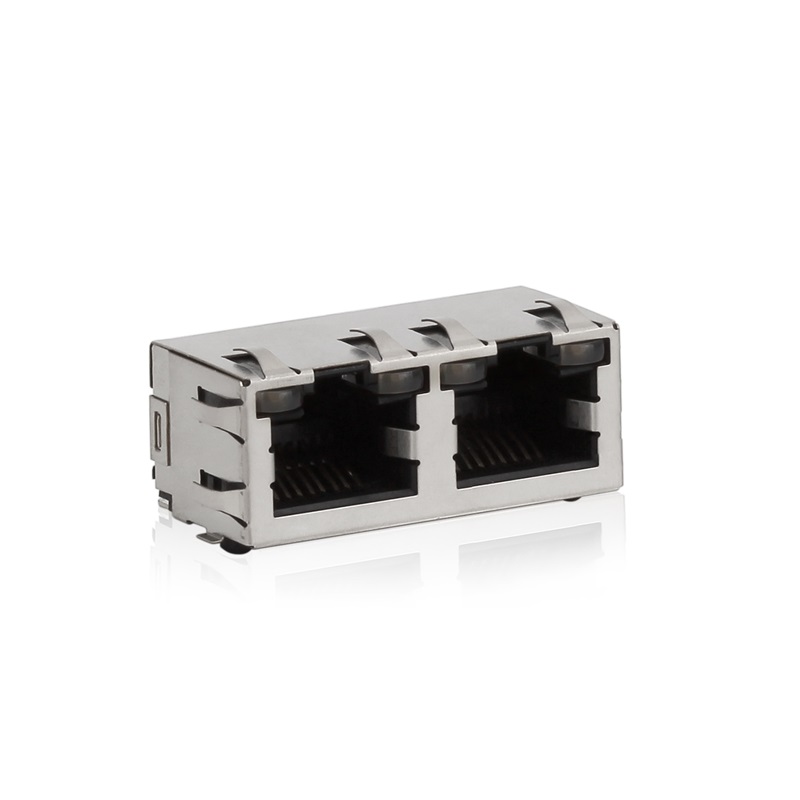 RJ45,1X2, LED, suojakotelo