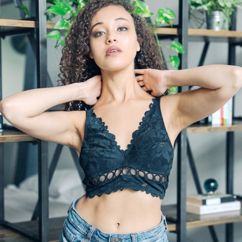 GA5503 Grace Girl Floral Longline Bralette tukku