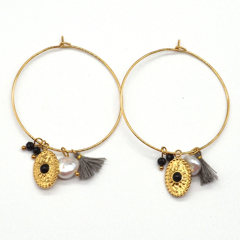 Ruostumattomasta teräksestä valmistetut kultaiset klassiset kiillotetut pyöreät putkikorvakorut, Kiina Ruifanbao -korujen jalostustehdas