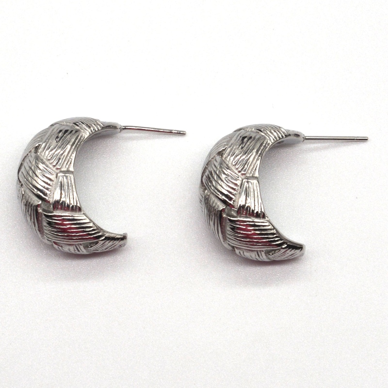 Hopeakorvakorut naisten pyöreät kaiverretut toimikellakorvakorut, Kiina Ruifanbao korujen jalostustehdas