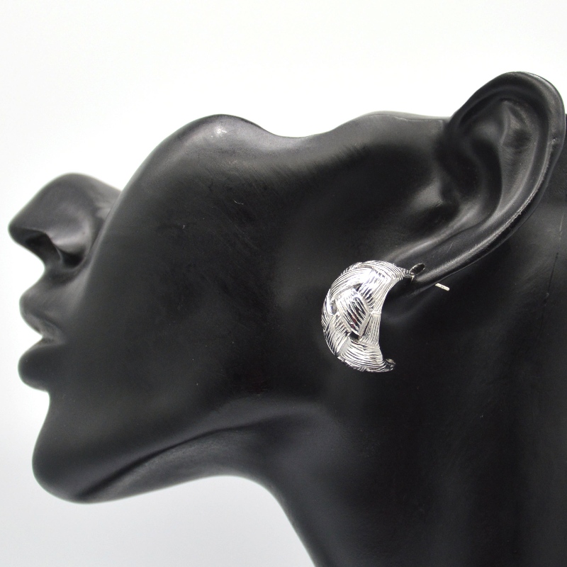 Hopeakorvakorut naisten pyöreät kaiverretut toimikellakorvakorut, Kiina Ruifanbao korujen jalostustehdas